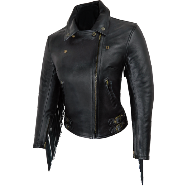 ladies-elite-fringed-black-leather-jacket-fsw-1034